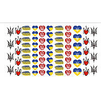Слайдер для дизайна ногтей с рисунком Furman патриотические Украина флаг надписи сердца 3132