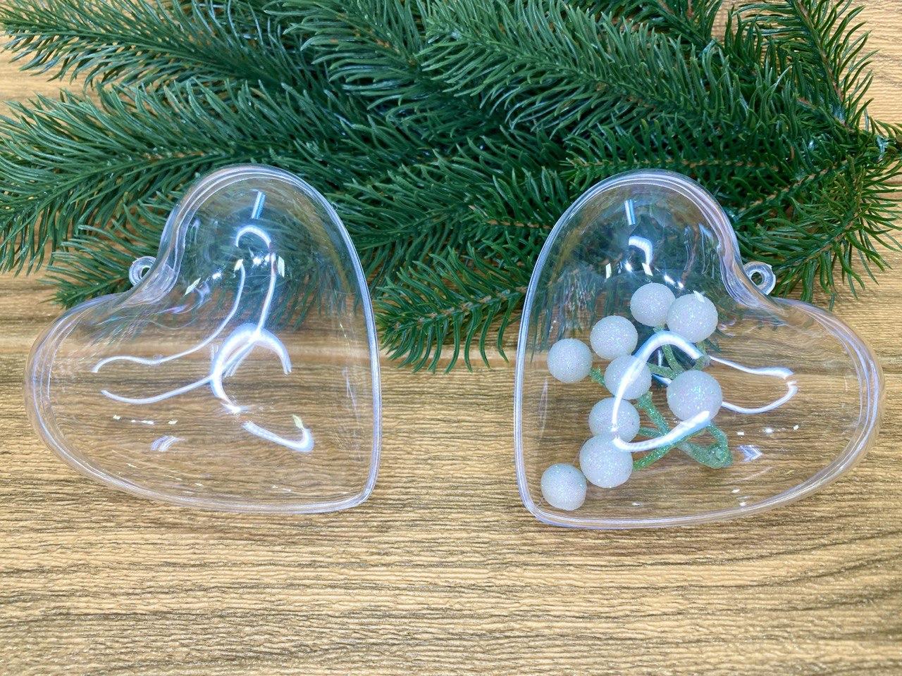 Серце з пластику 10 см (шт)., фото 1