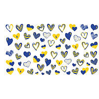 Слайдер для дизайна ногтей с рисунком Furman патриотические Украина сердца флаг 3151