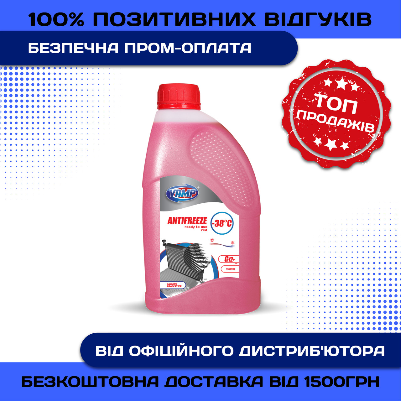 Охлаждающая Жидкость Вамп Антифриз-40 Красный 1л — Купить Недорого на ...