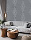 Вінілові шпалери гобелени гарячого тиснення на флізеліні Vinil LS Айрін ТФШ 1-1436 сіро-білий (1,06х10,05м), фото 5