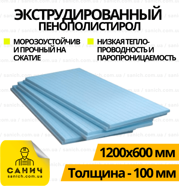 Екструдований пінополістирол XPS Bateplex (Батеплекс) 100 мм, фото 1