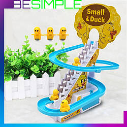 Дитячий іграшковий трек "Жовта качка" з музикою / Розвиваюча гра скелелазні сходи для дітей