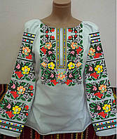 Заготовка вышиванки НЕ ПОШИТА на белом габардине для вышивки бисером или нитками, женская рубашка вышиванка