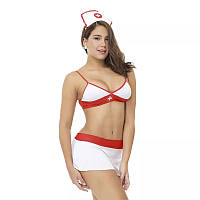 Костюм медсестри інтимний S біло-червоний