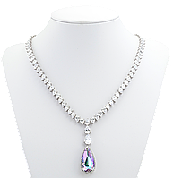 Колье Xuping Родий с кр-ми Swarovski "Изящный блеск циркония и кристалла Paradise Shine" длина 51,5см х 5мм