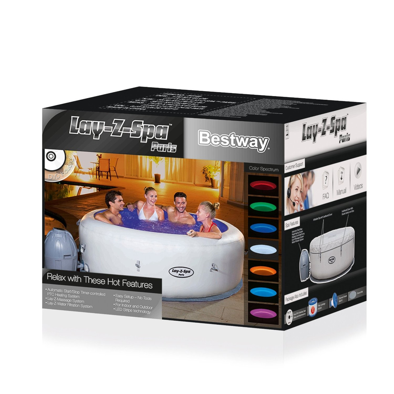 Джакузи Bestway 54148 Lay-Z-Spa Paris, 196х66 см - фото 9 - id-p279331668