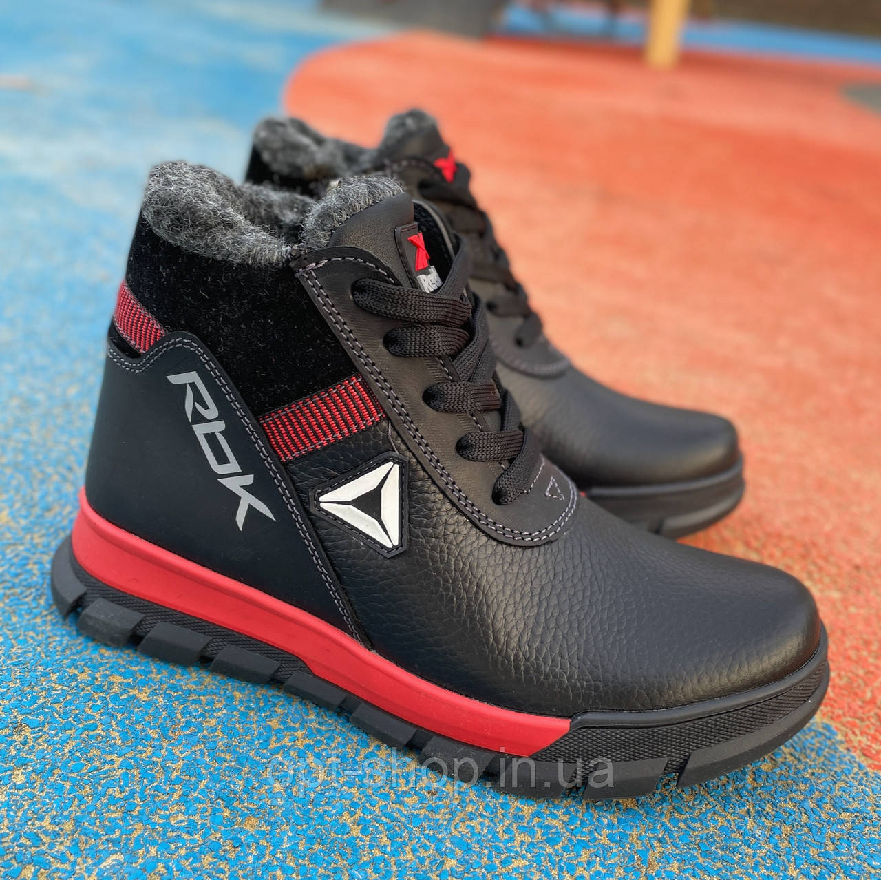 Черевики дитячі зимові на хлопчика шкіряні чорні на хутрі Reebok 34,36,39 розмір,чоботи дитячі зимні шкіряні для хлопчика