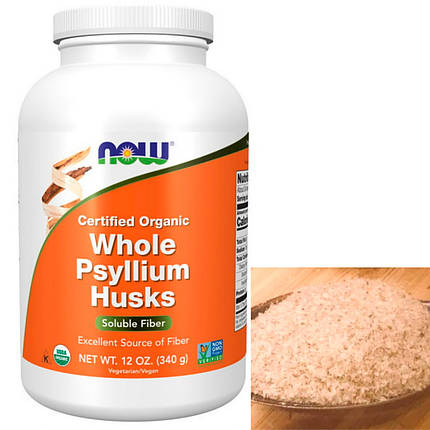 Псиліум NOW Whole Psyllium Husks Certified Organic 340 g, фото 3