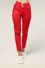 Медичні штани жіночі укорочені червоні