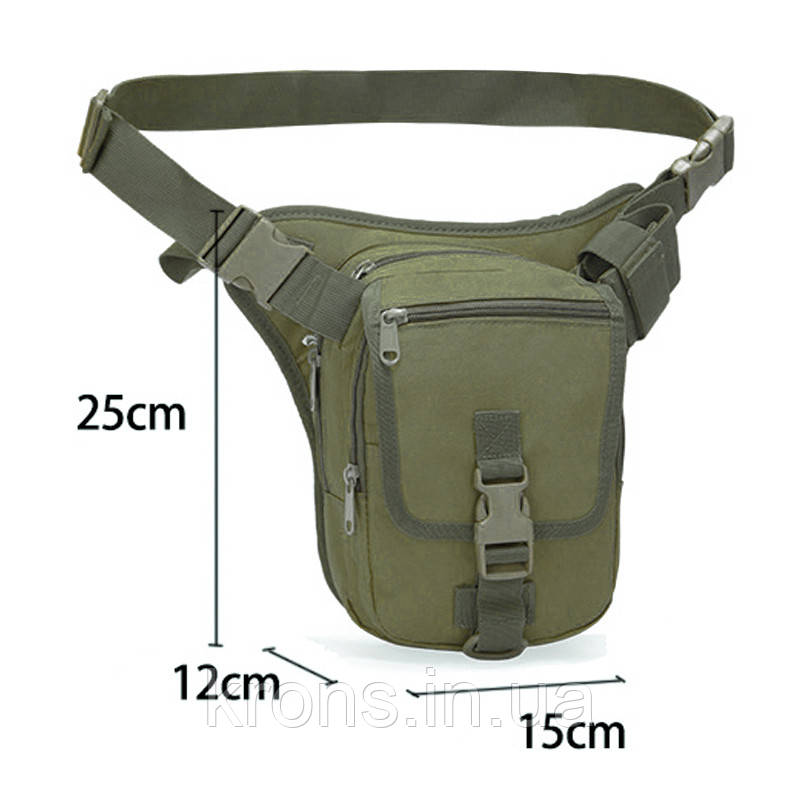 Сумка тактична на пояс AOKALI Outdoor A9001 (Green) однотонна армійська чоловіча з ремінцем, фото 1