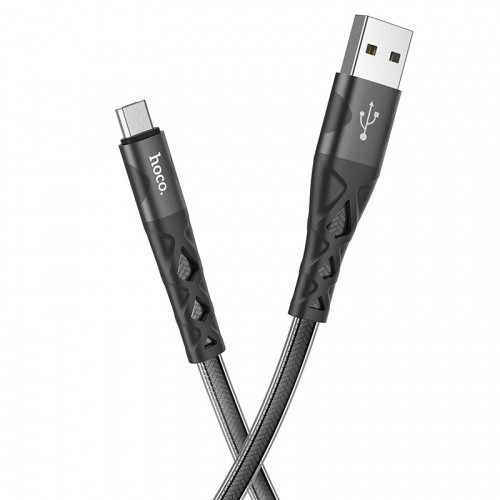 Кабель Hoco U105 Treasure Jelly USB - MicroUSB 2.4A/1.2m (Чорний)