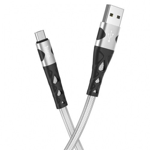 Кабель Hoco U105 Treasure Jelly USB - MicroUSB 2.4A/1.2m (Сталевий)