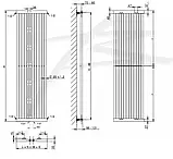 Вертикальный трубчатый радиатор PS Style 1 H-1800 мм, L-477 мм Betatherm, фото 6