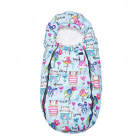 Конверт в коляску Twins Voyage, Звери голубой