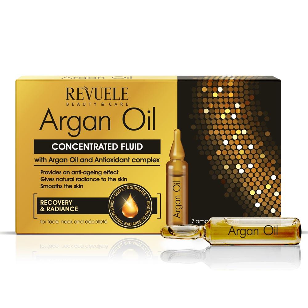 Концентрований флюїд Revuele Argan Oil для обличчя шиї та декольте 7х2мл