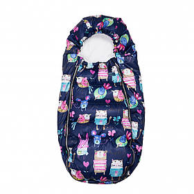 Конверт в коляску Twins Voyage, Звери синий