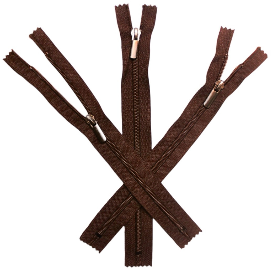 Блискавка спіральна готова №7 довжиною 40 см Коричнева, фото 1