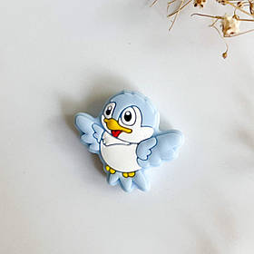 Міні пташка (бебі блю), силіконова намистина