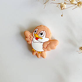 Міні пташка (персик), силіконова намистина