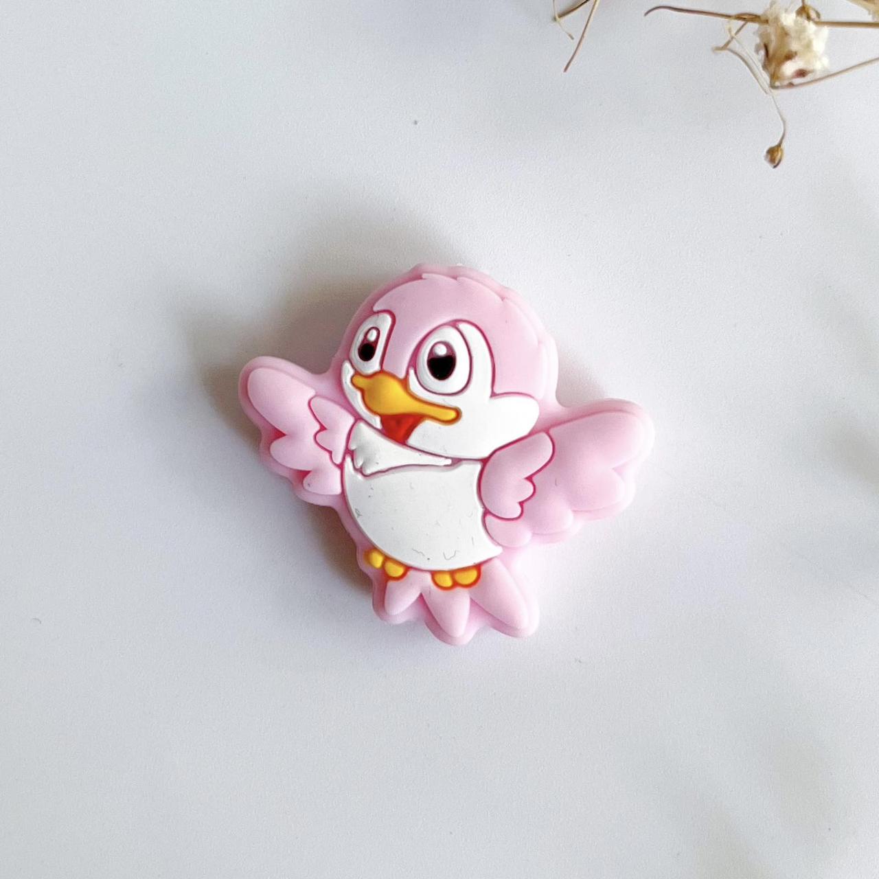 Міні пташка (пейс пінк), силіконова намистина, фото 1