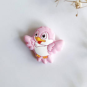 Міні пташка (пейс пінк), силіконова намистина