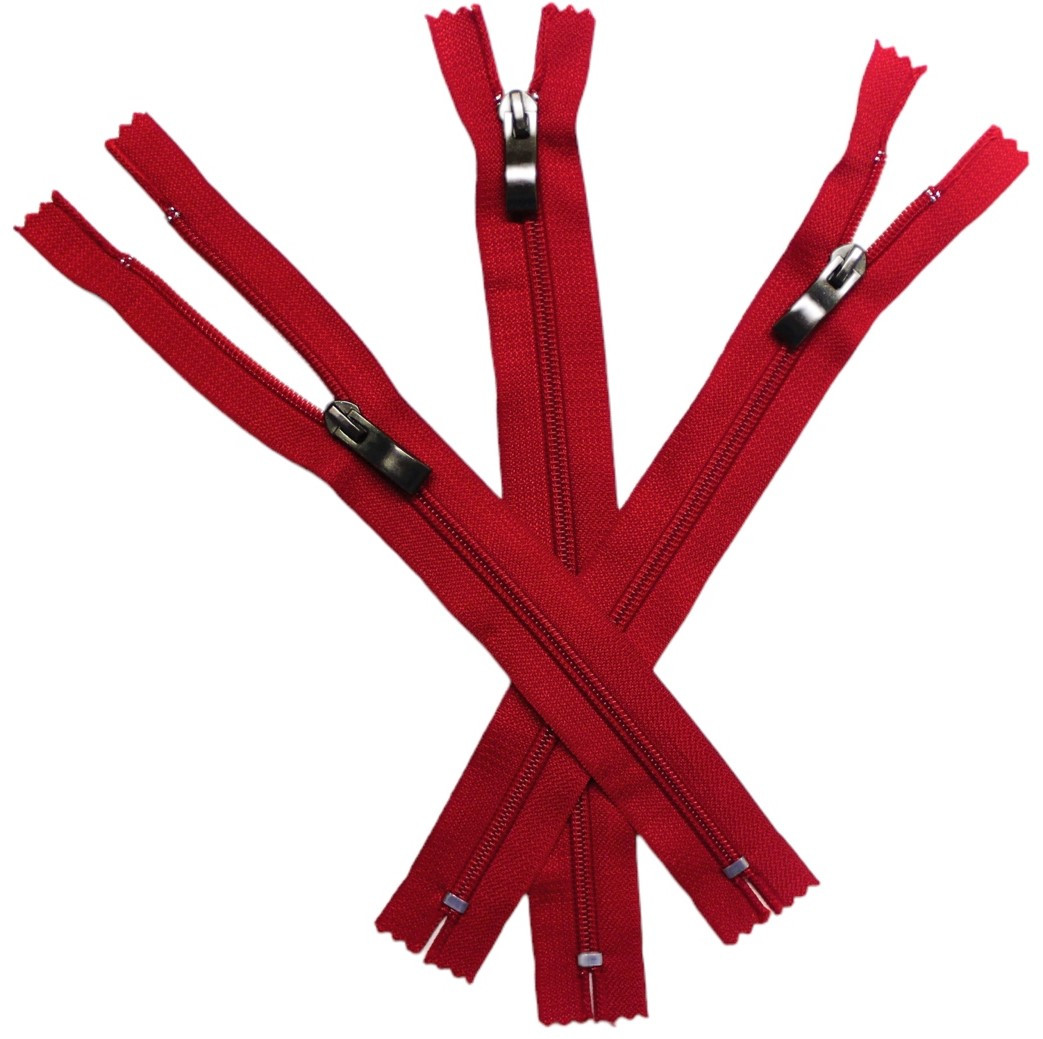 Блискавка спіральна готова №7 довжиною 50 см Червона, фото 1