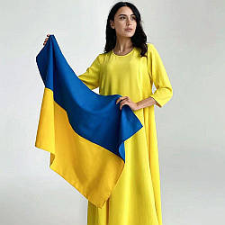 Прапор України 135х80 см Синьо-жовтий / Великий прапор України на стіну або держак / Тканинний прапор України