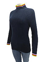 Жіночий в'язаний светер Style&co, подовжений, під горло, темно - синій, розмір S