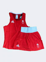 Жіноча форма для занять боксом Olympic Woman GBR шорти-спідниця + майка  ⁇  червона  ⁇  ADIDAS ADIAIBA20TW