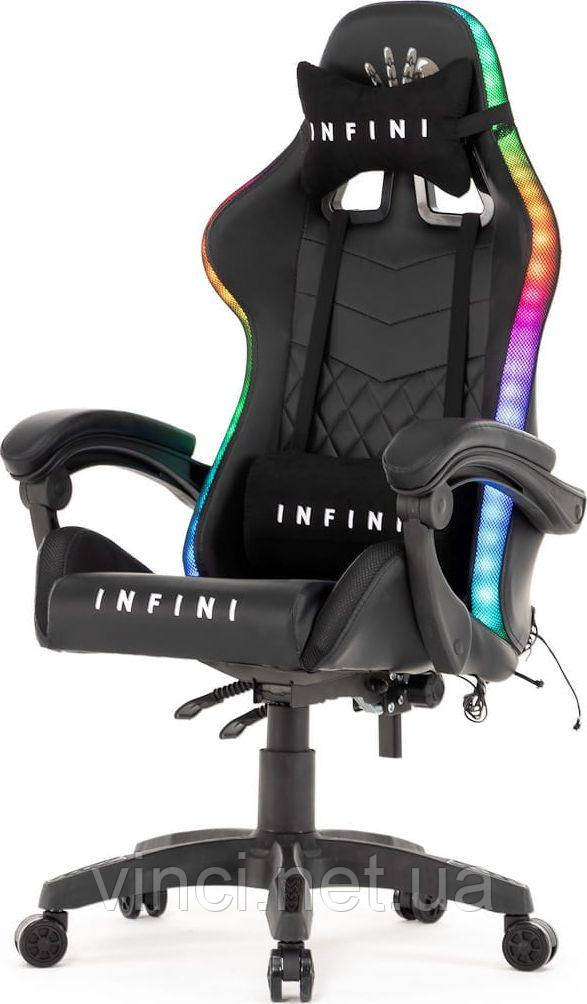 Крісло геймерське INFINI Компютерне крісло спортивне Marco Game LED RGB Кресло геймерское LED ПОДСВЕТКА Стул, фото 1