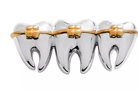 Брошь брошка значок пин имплант брекеты коронка зуб зубик серебристый металл подарок стоматологу