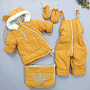 Зимовий теплий дитячий комбінезон-трансформер 3в1 на овчині: курточка, конверт для ніг, напівкомбінезон