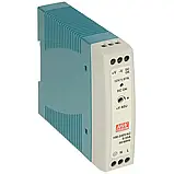 Блок живлення на DIN рейку Mean Well, MDR-20-12, 12V, 20W, 1.67А, IP20, фото 2