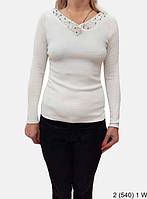 Свитер женский. Размер: 44/46. Белый нарядный свитер. Молодежный женский свитер.