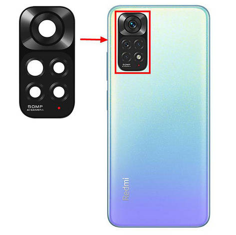 Захисне скло на камеру 3D для Redmi Note 11 Black, фото 1