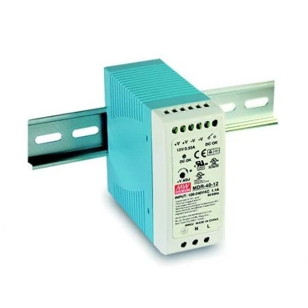 Блок живлення на DIN рейку Mean Well, MDR-40-12, 12V, 40W, 3.33А, IP20