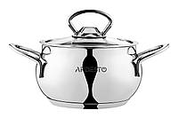 ARDESTO Pan BLACK MARS, glass lid, 1.1 l, stainless steel