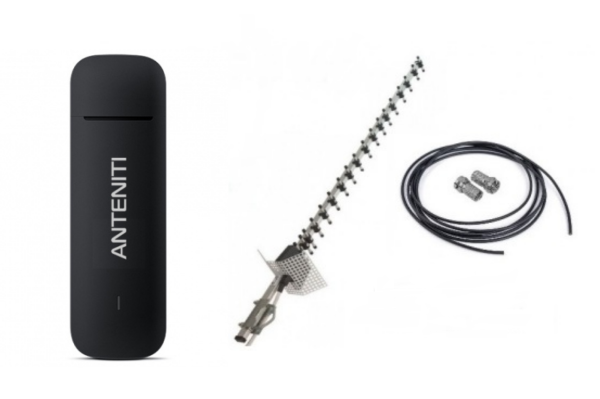 Комплект 4G USB модем Anteniti E3372 4G антена на 21 дБі з кабелем і перехідником (швидкість до 150 Мбіт/с)