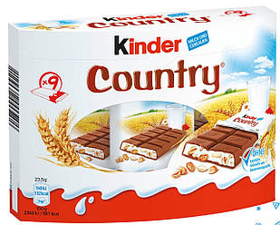 Молочний шоколад Kinder Country порційний зі злаками 211.5 г