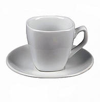 Чашка чайная 200 мл с блюдцем фарфоровая посуда для ресторанов