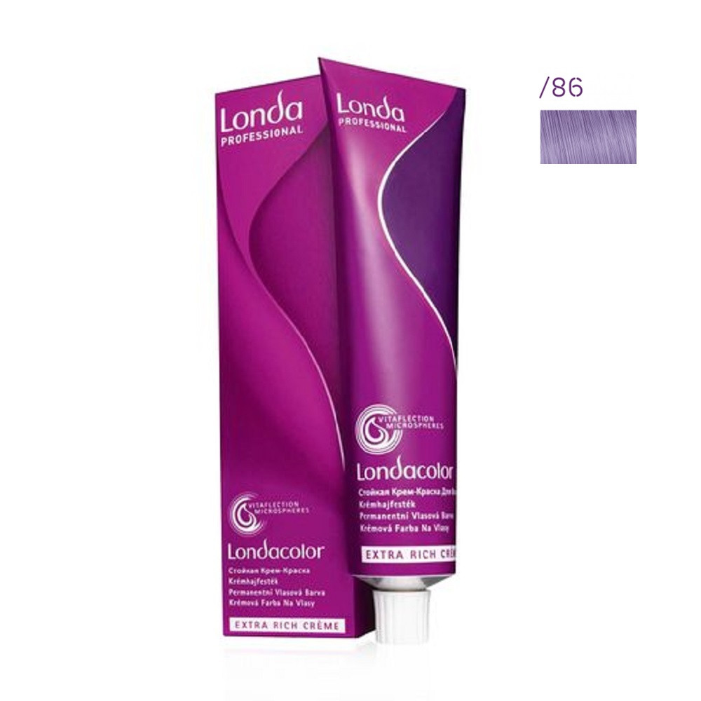 Стійка крем-фарба для волосся Londa Professional Londacolor Permanent /86 Пастельний перлинно-фіолетовий 60 мл