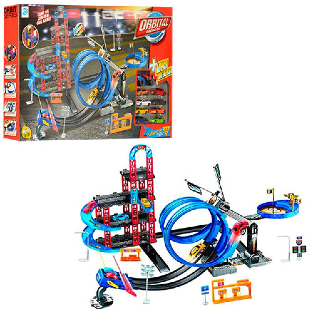 Дитячий трек парковка для машинок 2в1 8899-84, 10 машинок, фото 1