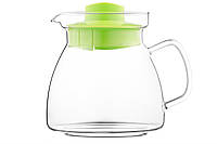 Termisil Tea pot Maja, 1250ml, barrel, borosilicate glass+plastic, lime