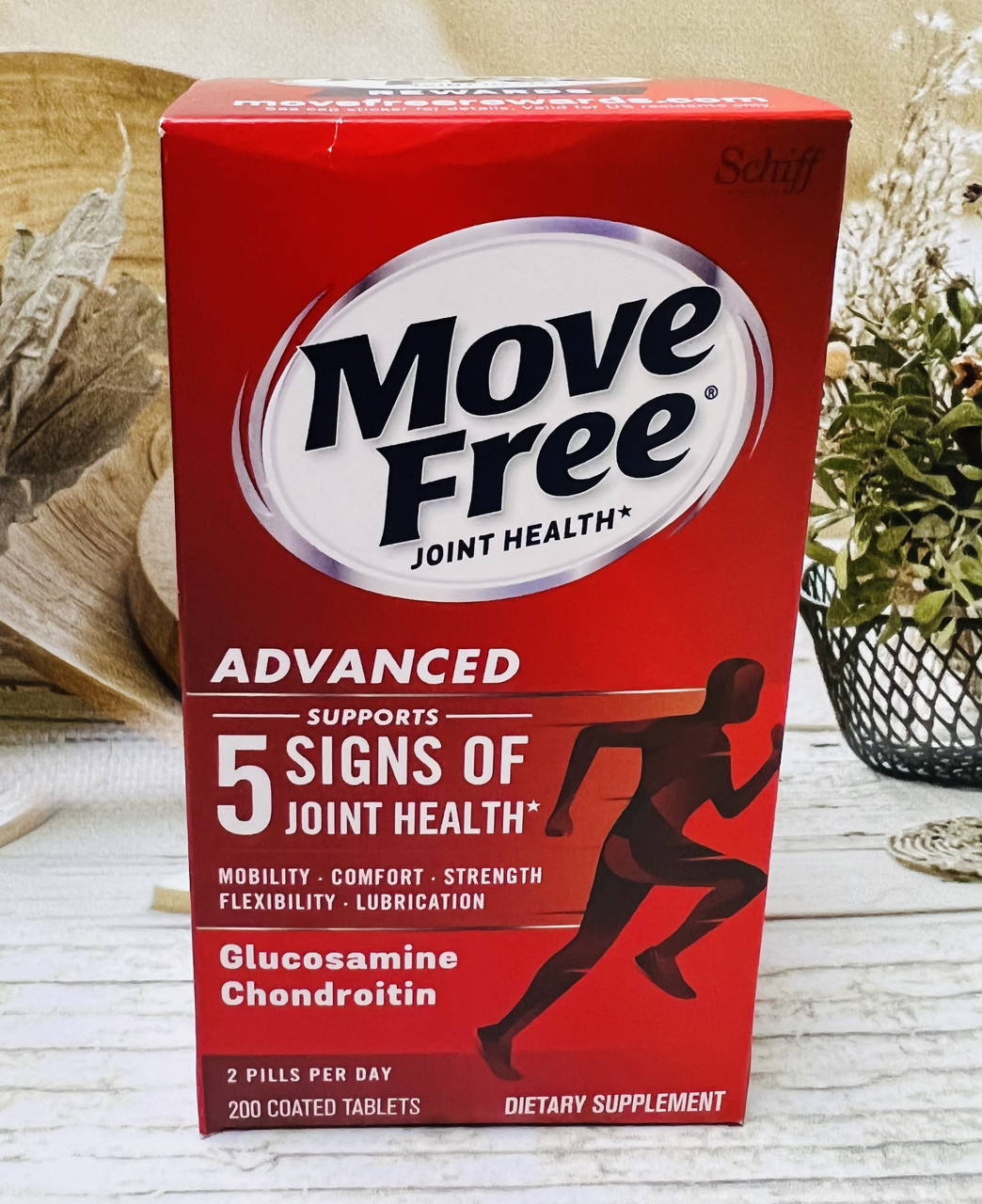Глюкозамін, хондроїтин, гіалуронка для суглобів SCHIFF Move Free, 200шт