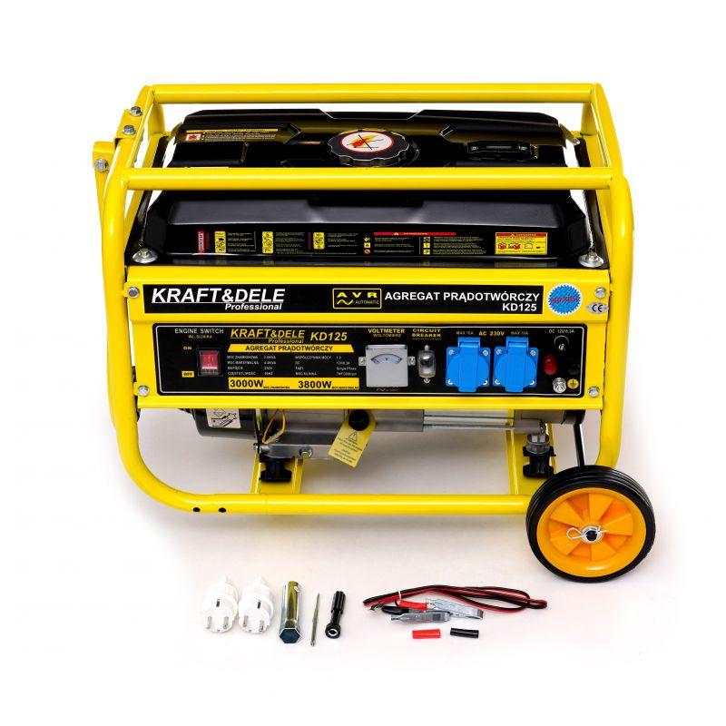 Генератор бензиновий Kraft&Dele KD125 3800W 12/230V (3.8/3.0 кВт)