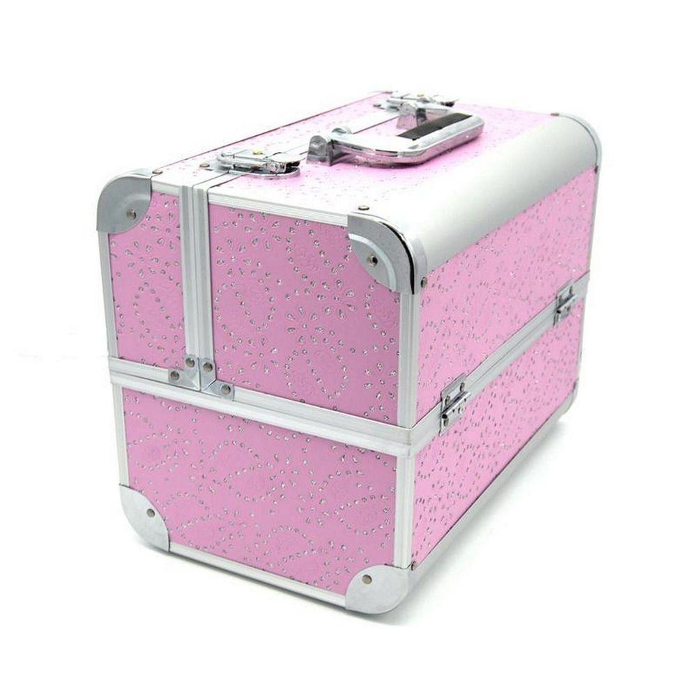Чемодан-кейс для бьюти-мастера 740 Ч24051 Розовый с декором из камней - фото 1 - id-p1692803543