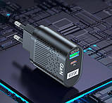 Зарядний пристрій USLION 65W GaN USB Type C PD турбо зарядка QC3.0, фото 3