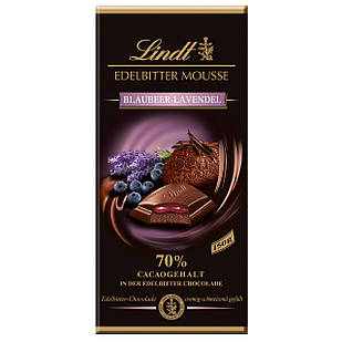 Чорний шоколад Lindt Edelbitter Mousse чорниця та лаванда 150 г