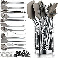 Набор кухонных принадлежностей, набор кухонных инструментов, набор лопаток и ложек с подставкой